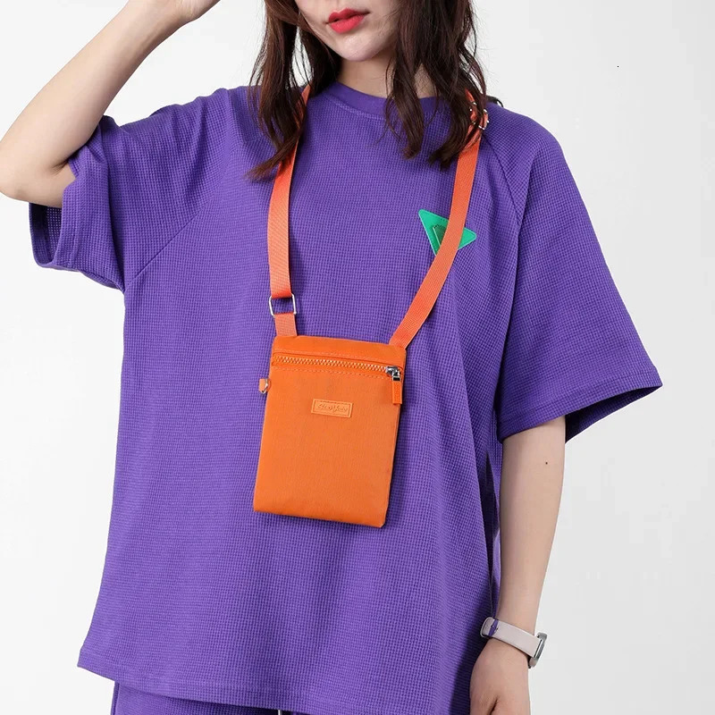 Women Small Crossbody Bag Casual Student Messenger Bags Vintage Ladies Phone Purse Handbag Nylon Canvas Shoulder Bag 250606