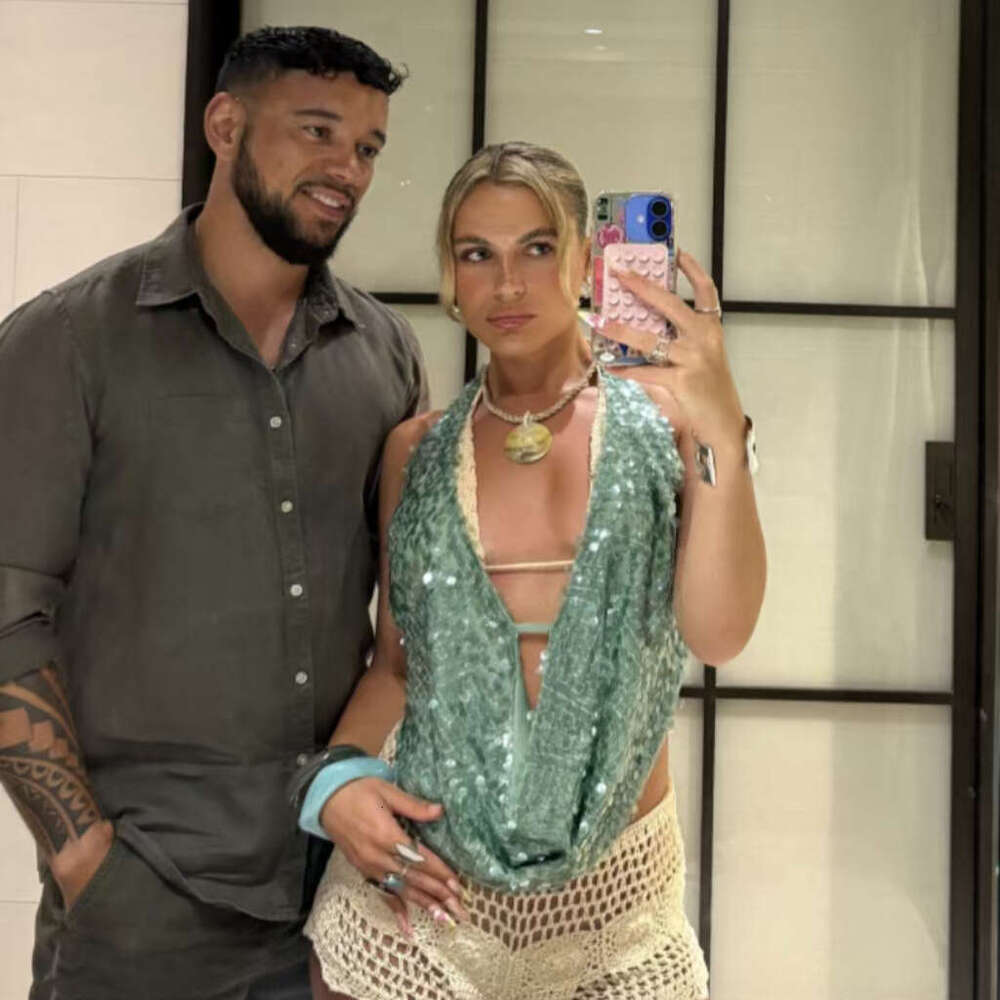 Spring Summer Hot Sale European American Deep V Sequin Halter Sexy Backless Vacation Style Music Festival Party 2025 New Casual Fashion Trendy Clothin