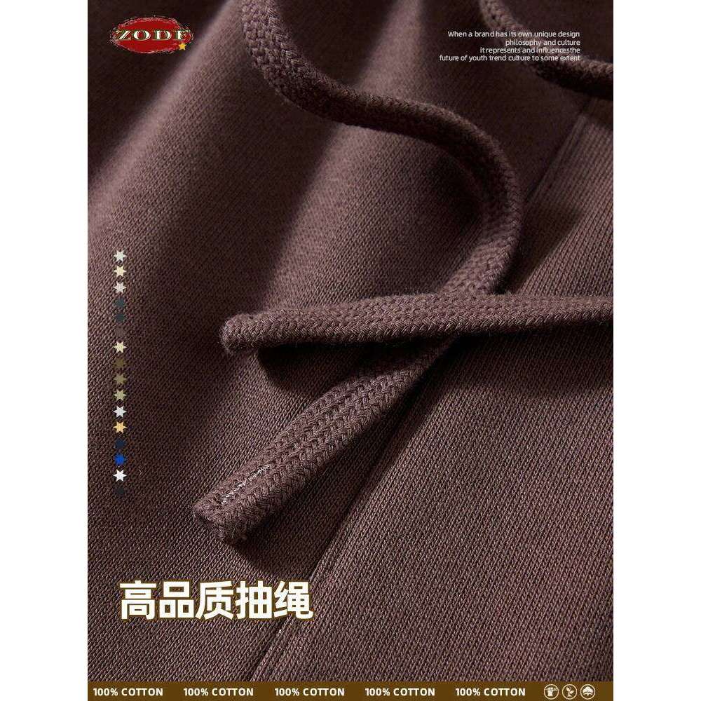 ZODF Solid 2024 Summer 400gsm Cotton Shorts For Men Women Unisex Loose Comfortable Short Pants Brand Bottoms HY0783