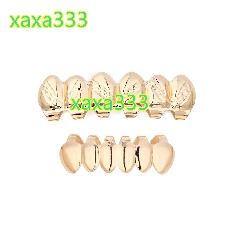 The New Fashion Gold Plated Metal Fake Braces Men HipHop Denture Teeth Grillz Jewelry Accessories