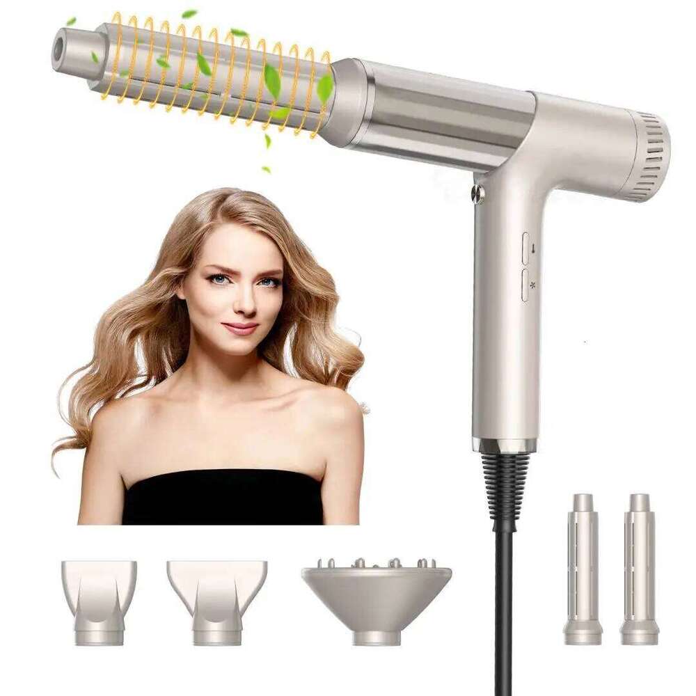 Noise-Reducing Five-In-One Ionic Hair Dryer Straightening Brush With High Power And Fast Airflow