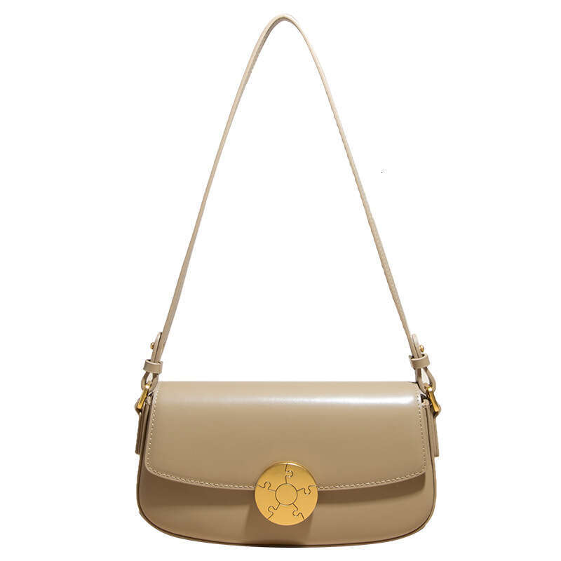 Underarm High-End Shoulder Women Cowhide Small Square Baguette Bag Genuine Leather Women's Crossbody Niche Light Luxury