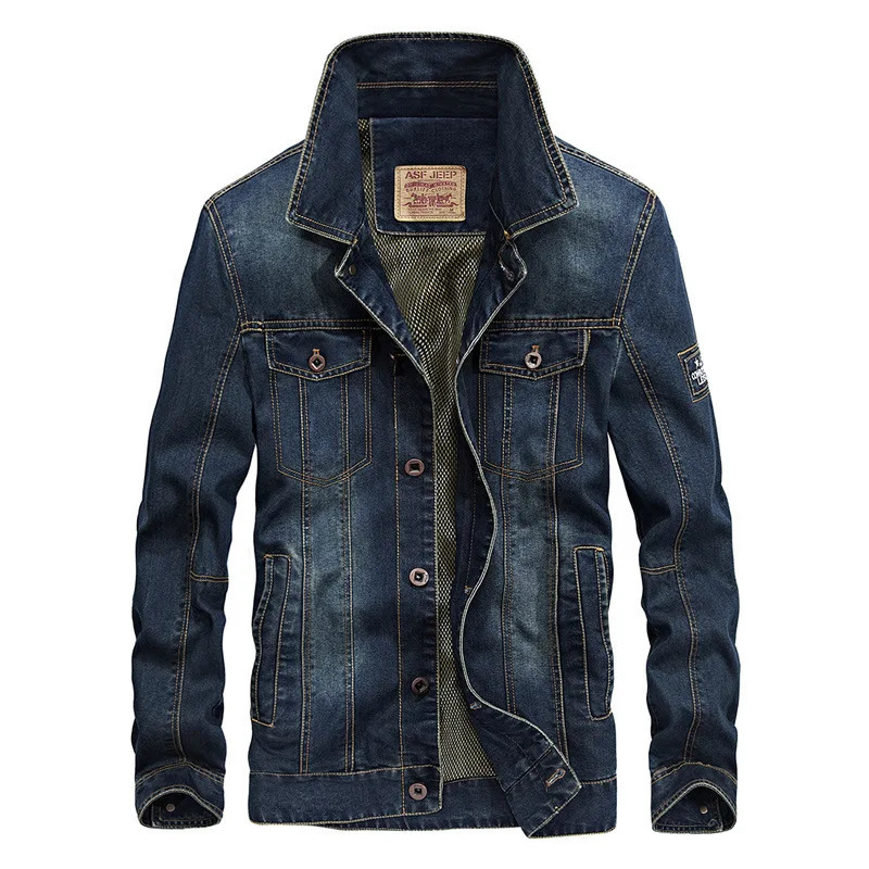 Autumnwinter mens cashmere denim loose coat European size classic casual high quality washed jacket 250530