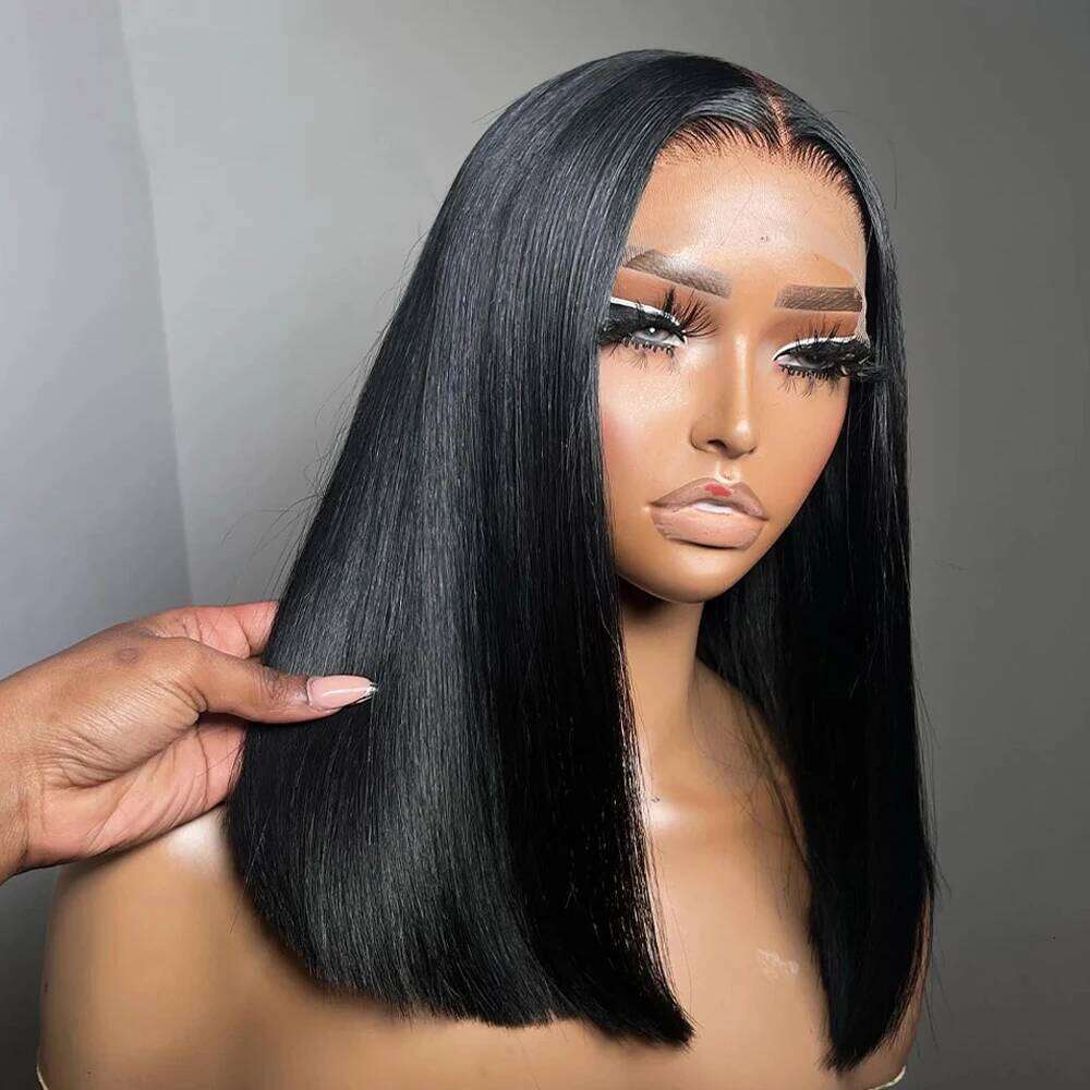 NAMM BOB Front Wig Human Hair Straight 180% Full Density 13x4 HD Transparent Lace Frontal Wigs bob hair lace front wig For Women