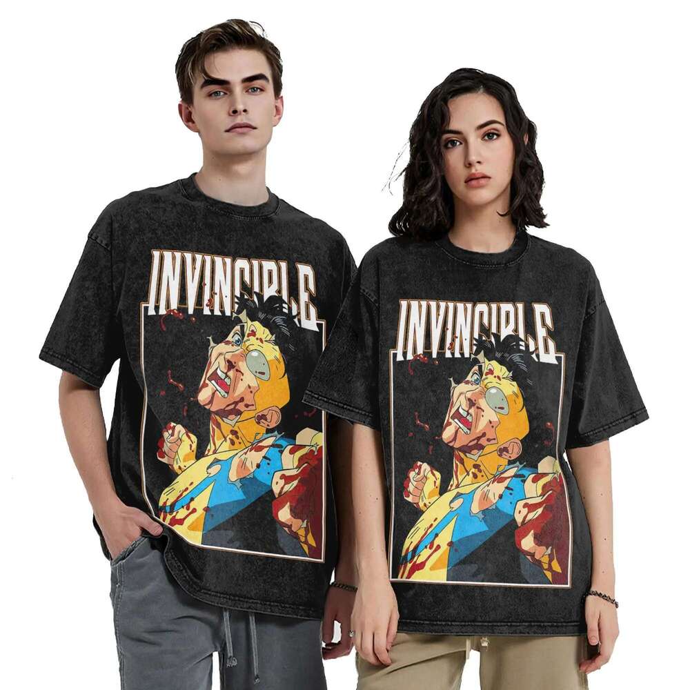 Invincible Cartoon Comic Mark Grayson Shirt Haruku Style For Men Women Pure Cotton T-Shirts Tee Clothing