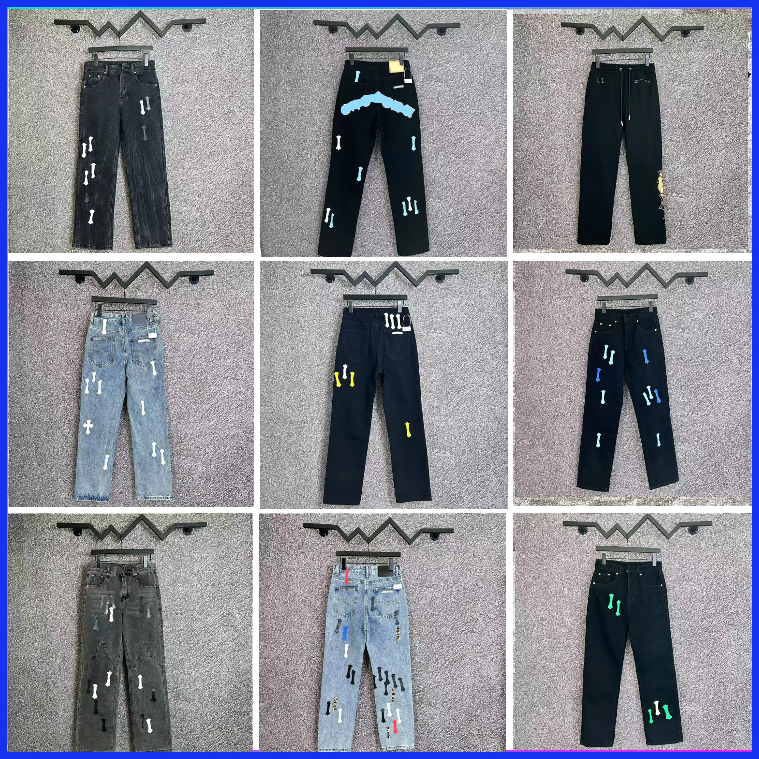 mens jeans designer chrome jeans men stacked jean shorts skinny jeans men high quality luxury embroidery denim slim fit jeans sweatpants designers jogger size 28-36
