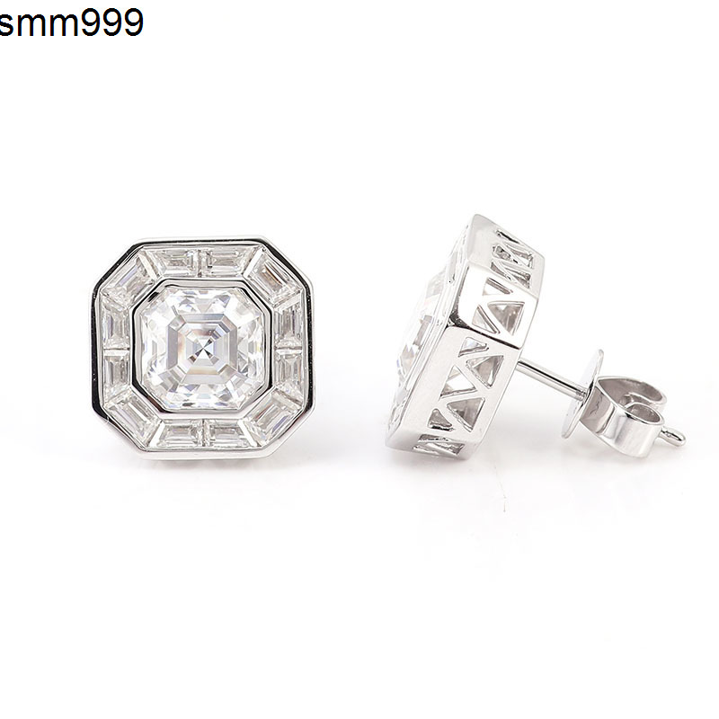 Moissanite Stud Earrings 925 Sterling Silver Earring Set Stud Earrings Moissanite Diamond Jewelry for Party Wedding Anniversary