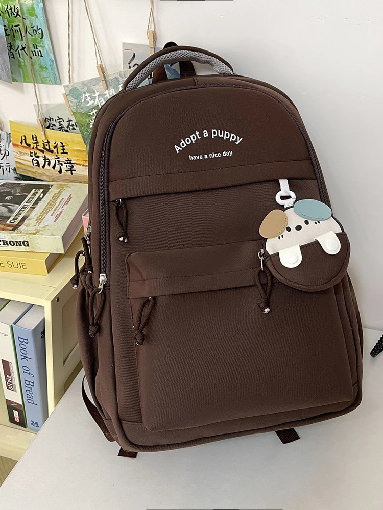 Trendy Cute DoubleShoulder Backpack Lightweight Waterproof LargeCapacity Schoolbag for MiddleHigh School and College Students 250605