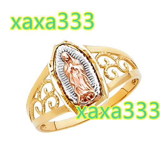Luxury Women and Men Ring Virgin Mother Mary Three Tone Plated Fashion and Fancy Elegant Classic Trendy