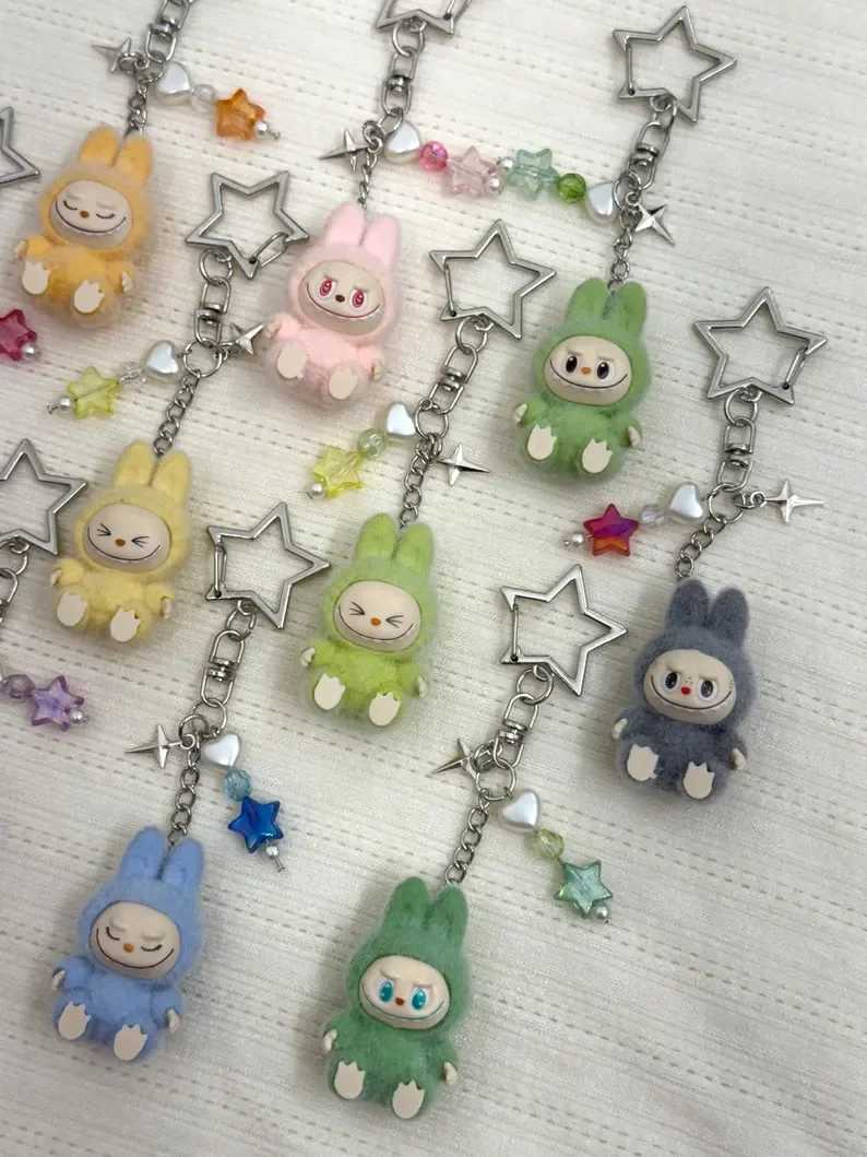 Handmade plug-in toy Labubu keychainXJ250607