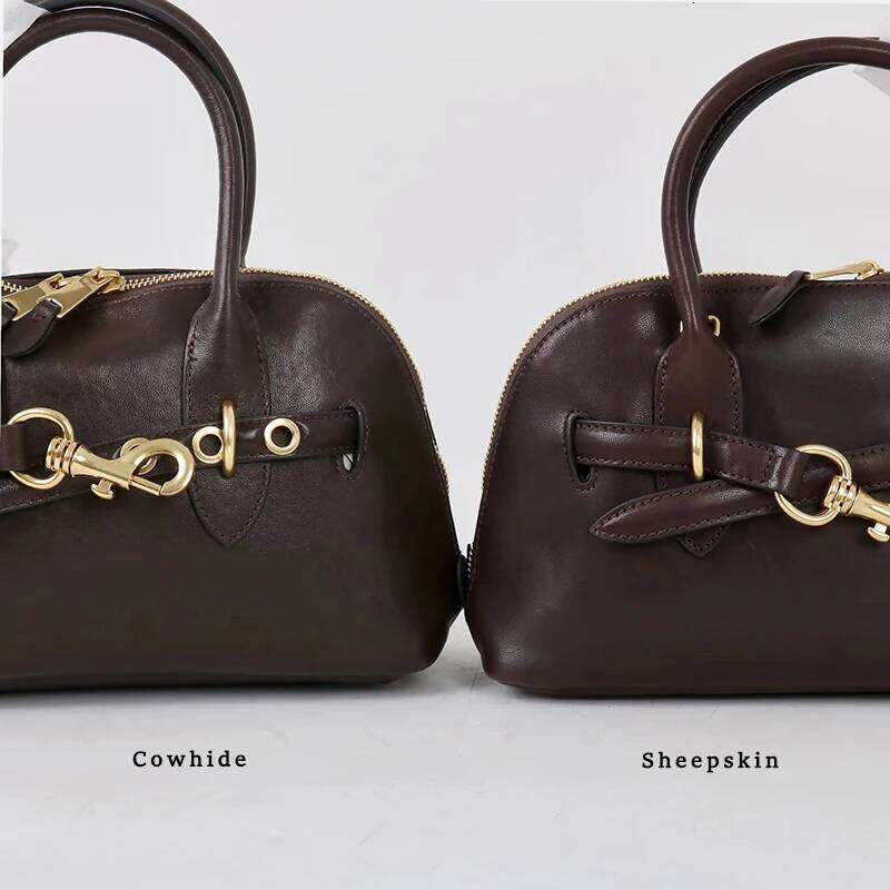 Handbags Fashion Gold Buckle Shoulder Women Spring Retro Sheepskin Boston Bags Lady