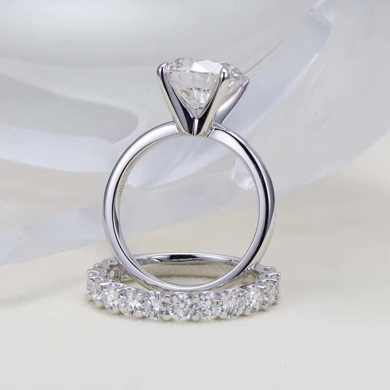 Couple Rings Trendy Wedding Jewelry 2.43CT Lab Grown Diamond Real 18k White Gold Couple Ring for Women