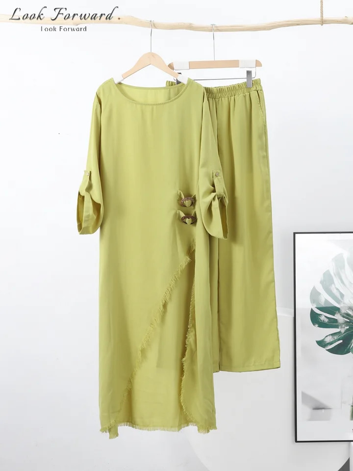 Casual Pants Set Women Loose Irregular O-neck Half Sleeves Pullover Wide Leg Pants Sets Female Spring Summer Stylish Suit Lady 250605