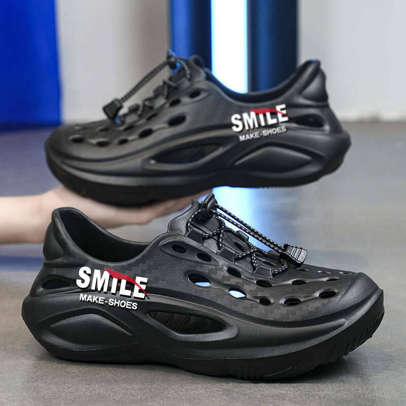 Thick-Soled Large Size Men, Summer Outdoor EVA Sports Cushioning Hole Shoes, Beach Sandals for Men