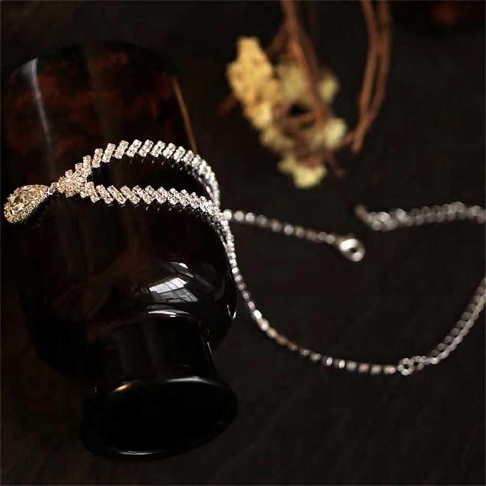 New Water Drop Rhinestone Necklace Earrings For Women Luxury Crystal Zircon Pendant Wedding Bride Party Jewelry Sets Accessories Z250607