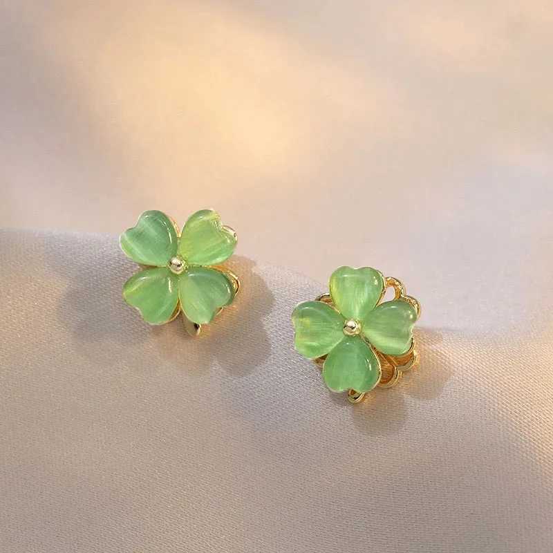 Stainless Steel Green Necklace Earrings Ring for Women New Gold Color Zircon Opal Stone Jewelry Gift Z250607