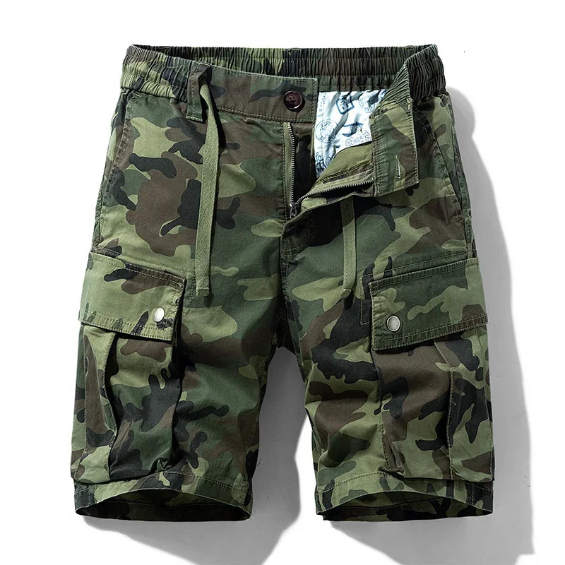 Summer Mens Camouflage Cotton Cargo Shorts Army Casual Tactical Short Outdoor Joggers Shorts Men Multi Pockets Male Drop 250606