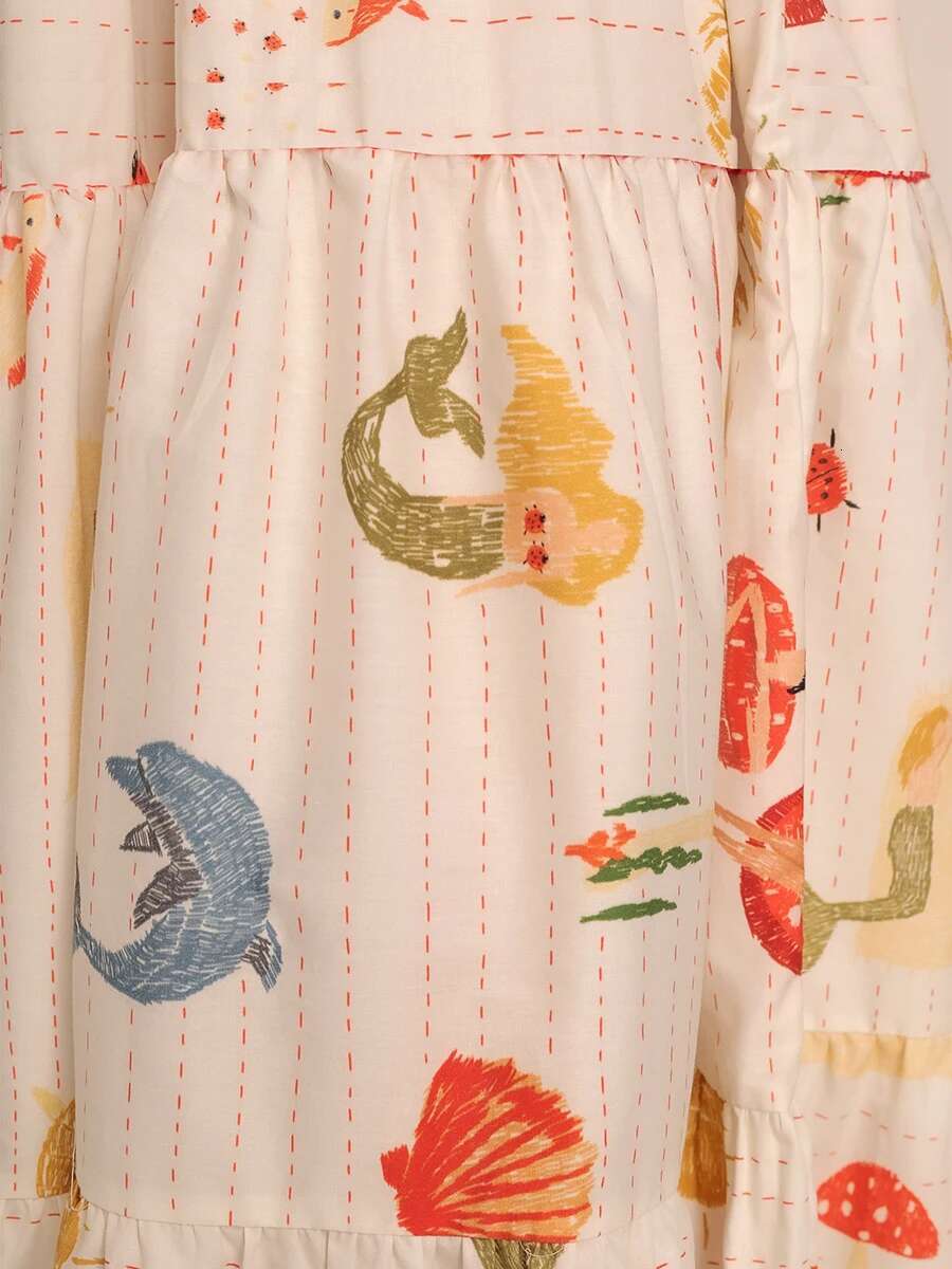 Womens Maxi Dress with Tropical Print Short Sleeve Square Neckline Summer Dress Casual A-line Beach Dress with Oceanic Design