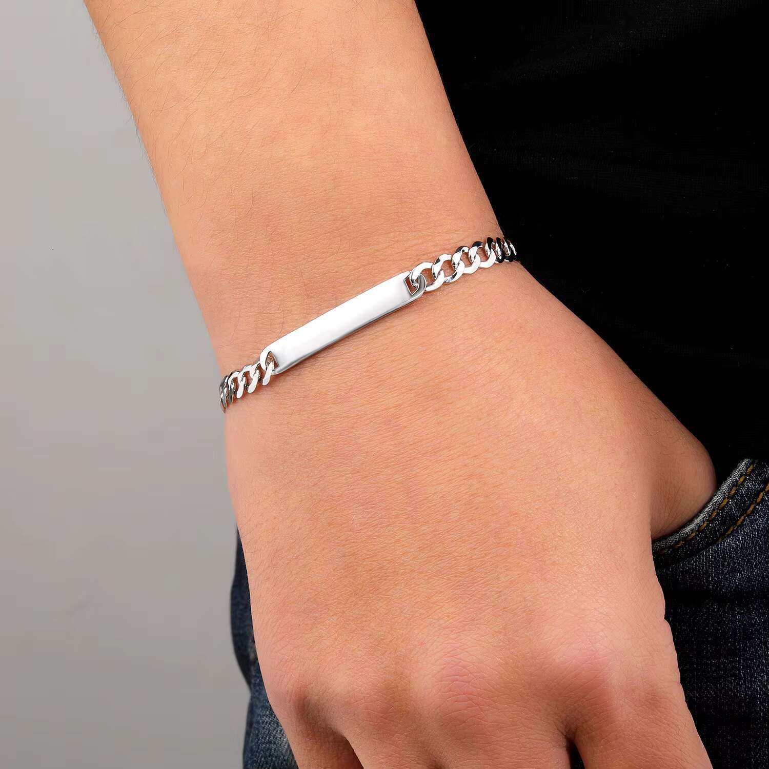 Wholesale Miami Cuban Chain Bracelet 925 Sterling Silver Trendy Hip Hop Mens Cuban Chain