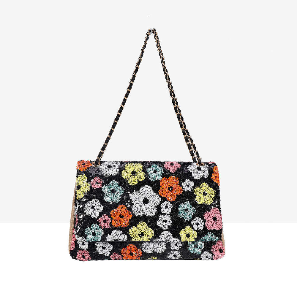 Designer bags Chain Sequin Shoulder 2024 New Embroidered Flower Women's Niche Design Underarm Bag