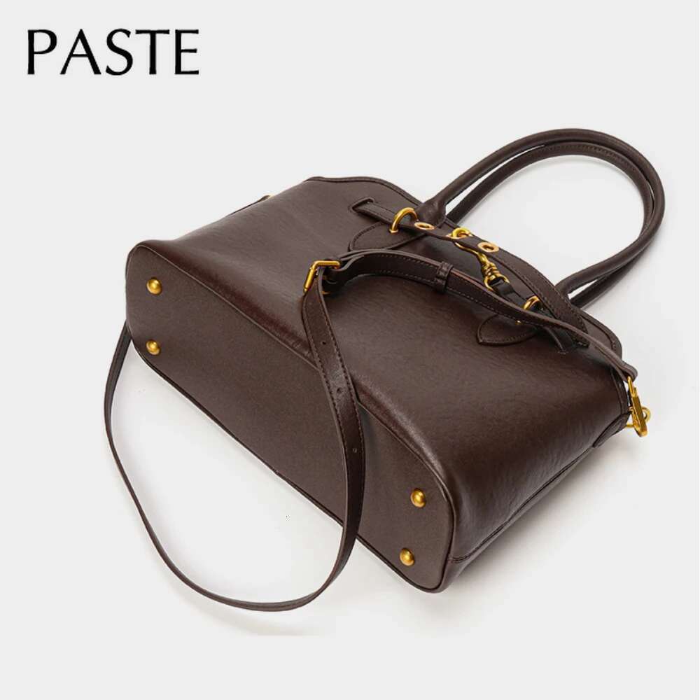 Designer Bag New Retro Designer Large Briefcase Tote First Layer Cow Leather Women Handbag High End Cowskin Bussiness Female Shoulder Bag
