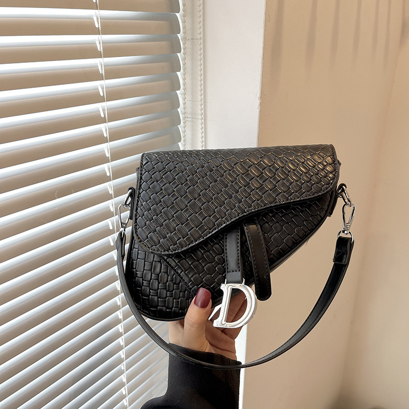 hot free shipping designer Shoulder shoulder for woman new casual saddle bag classic cross bag black white grey