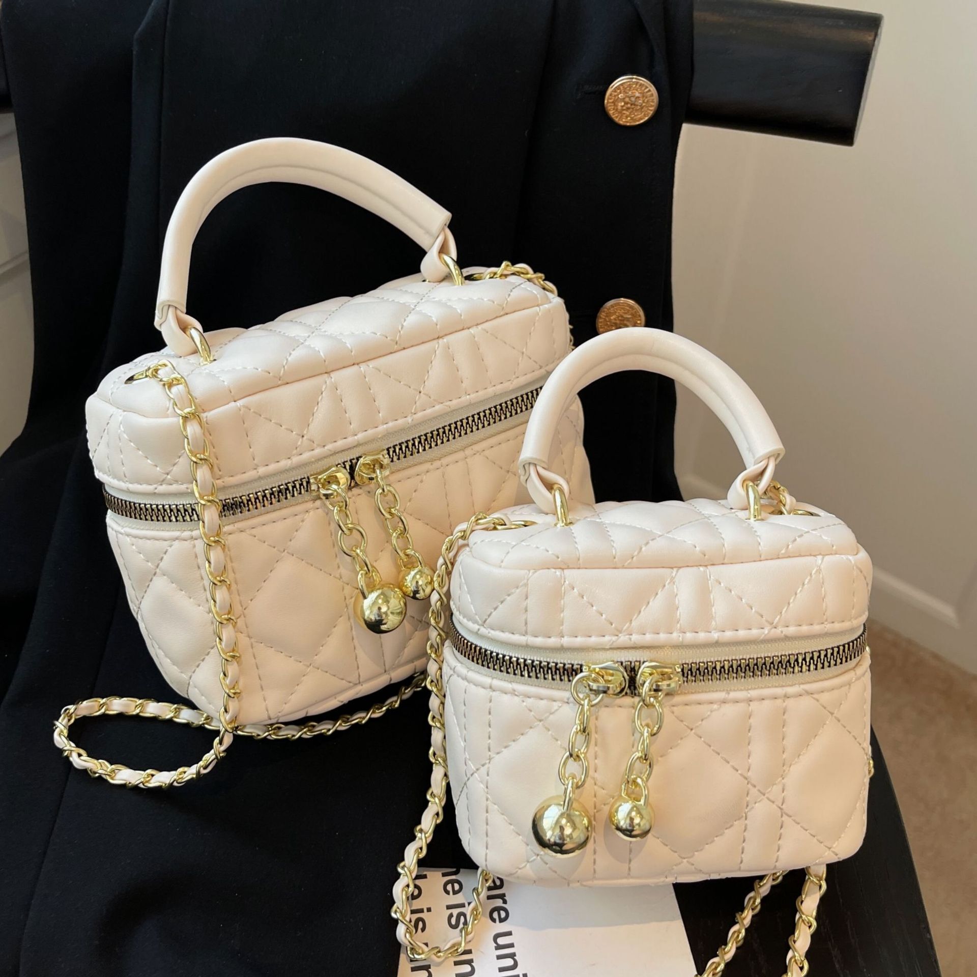 designer Niche Fashion Quilted Shoulder Bag 2025 New Spring Chain Handbag for Women Korean Style Trendy Crossbody Bucket Bag