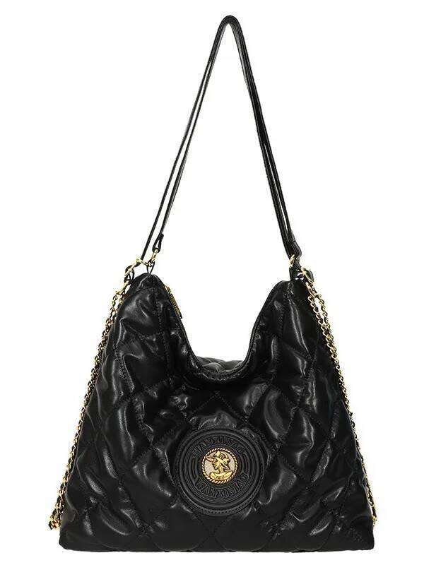 Single Double Shoulder, Crossbody Tote Bag, Dia Grid Embroidered Thread Casual Women's Bag