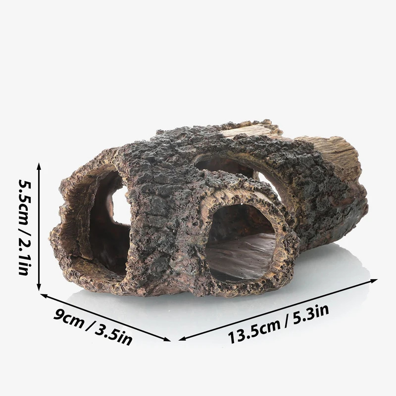 Random Color Creative Fish Tank Decoration Landscaping Resin Wood Barrel Tree Debris Shape Aquarium Resin Home Crafts Ornaments 250604