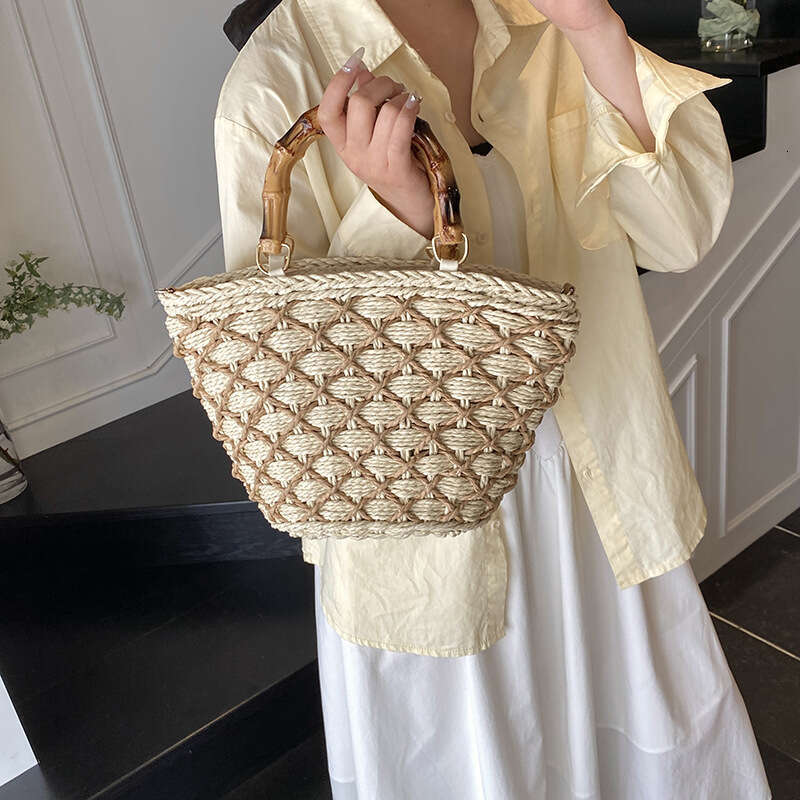 Handwoven for Women 2025 New Beach Vacation Handheld Basket Summer Crossbody Straw Bag