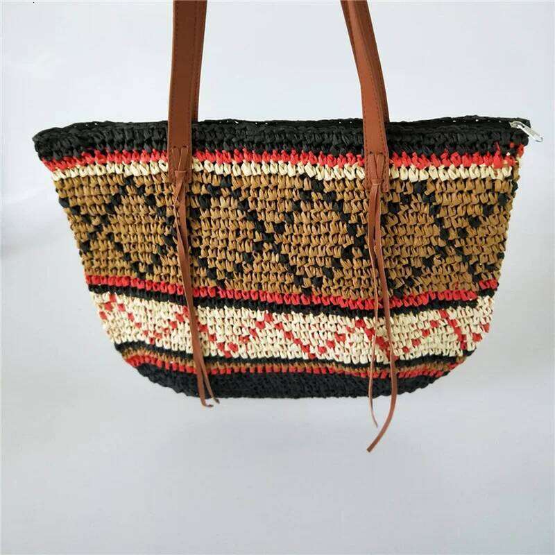 New Fashion Handmade Women's Shoulder Bags Designer Summer Straw Beach Bag Bohemian Female Handbag Large Capacity Shopper Tote