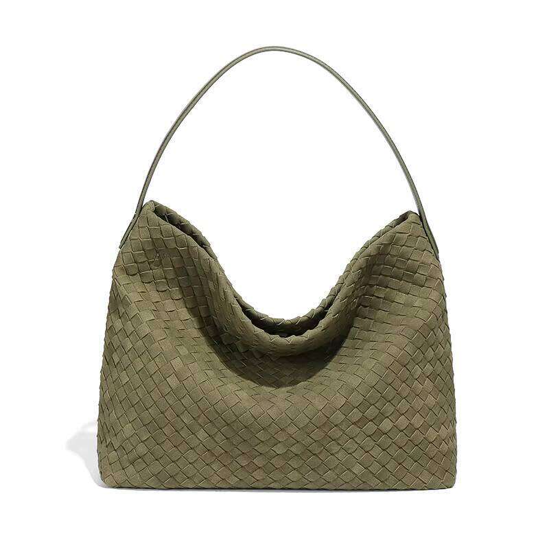 Wholesale Woven Braided Tote Bags Autumn Winter Veet Leather Suede Shoulder Bag for Women Purses and Handbags
