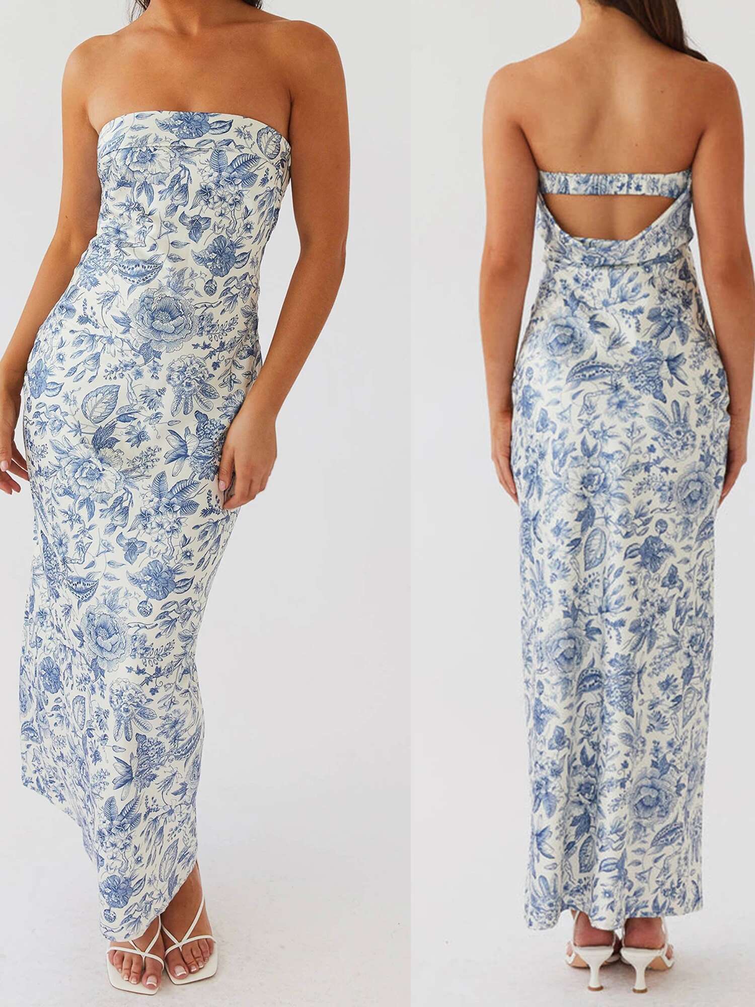 Elegant Off-shoulder Maxi Dress with Vibrant Floral Pattern and Sleeveless Design Perfect for Summer Events and Parties
