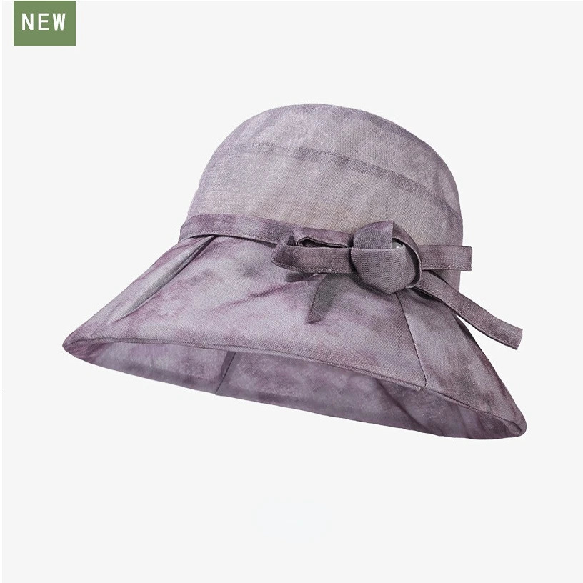 Womens Premium Ombre Floral Bucket Hat with Bow Wide Brim Summer Lightweight Sun Hat UV Protection UPF 50 250605