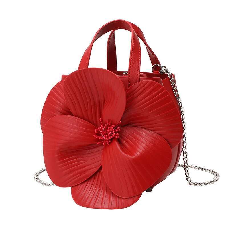 Petal Evening Ladies Flower Bucket Handbag Fashion Trend Chain Shoulder Crossbody Bag Xa10hh