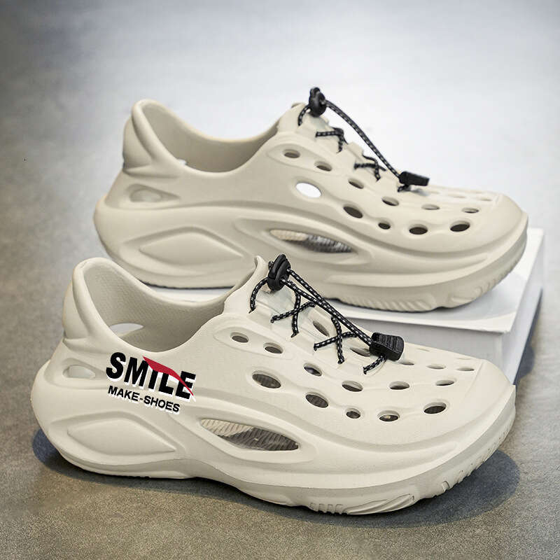 Thick-Soled Large Size Men, Summer Outdoor EVA Sports Cushioning Hole Shoes, Beach Sandals for Men