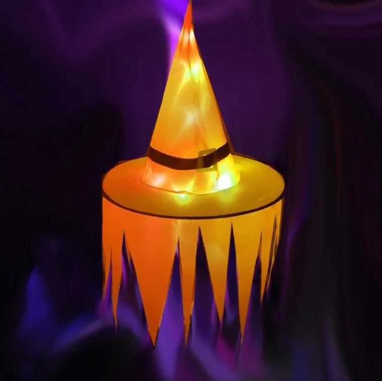 20pcs New Halloween hat witch hat party decoration props LED luminous witch hat serrated ghost hat Z 6.6-6
