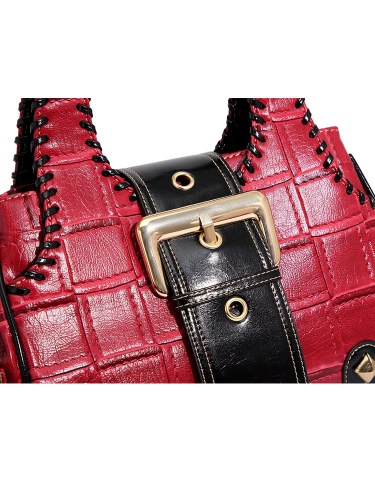 QJBY designer luxury brand high quality woven leather Boston women's handbag Large Capacity Multi-layer 2024 new in crossbody