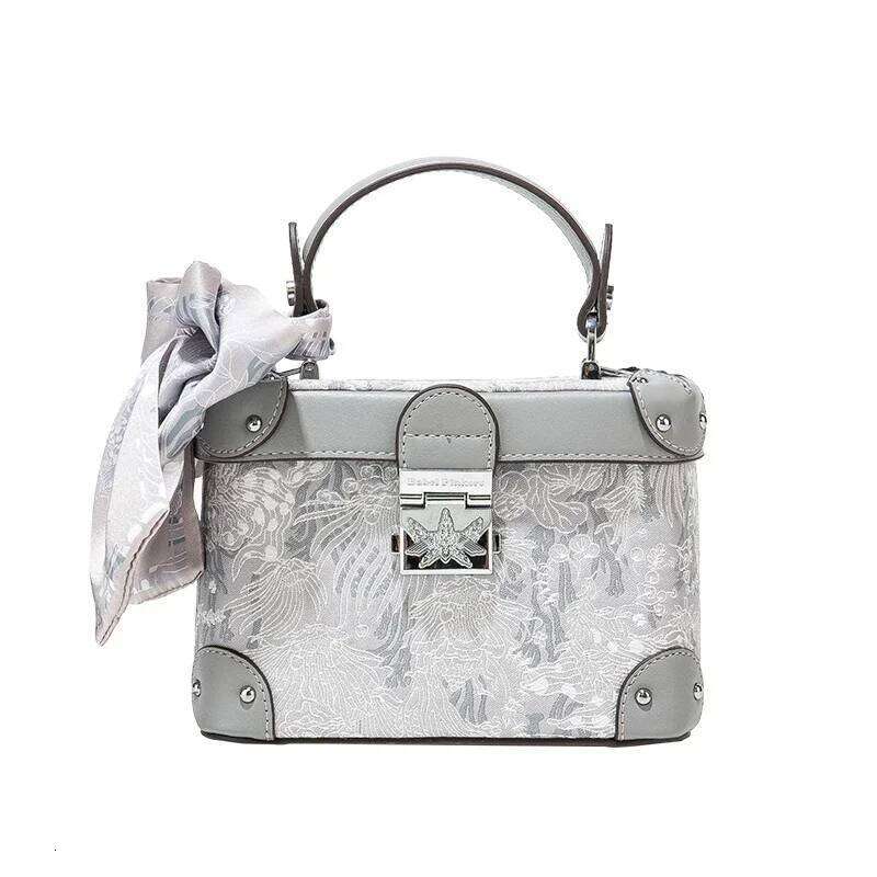 Delicate Embroidery Floral Square Handbag With Scarves New Fashion Shoulder Crossbody Bag Fro Party And Daily Use