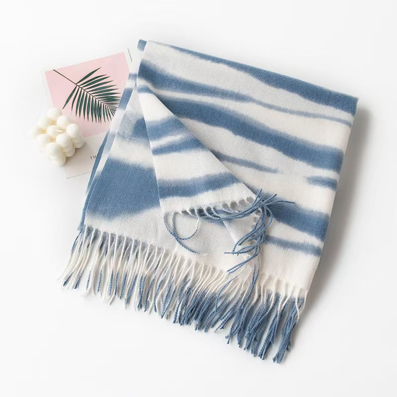 T919 new soft warm cashmere zebra striped tassel scarf high-grade ladies neck shawl