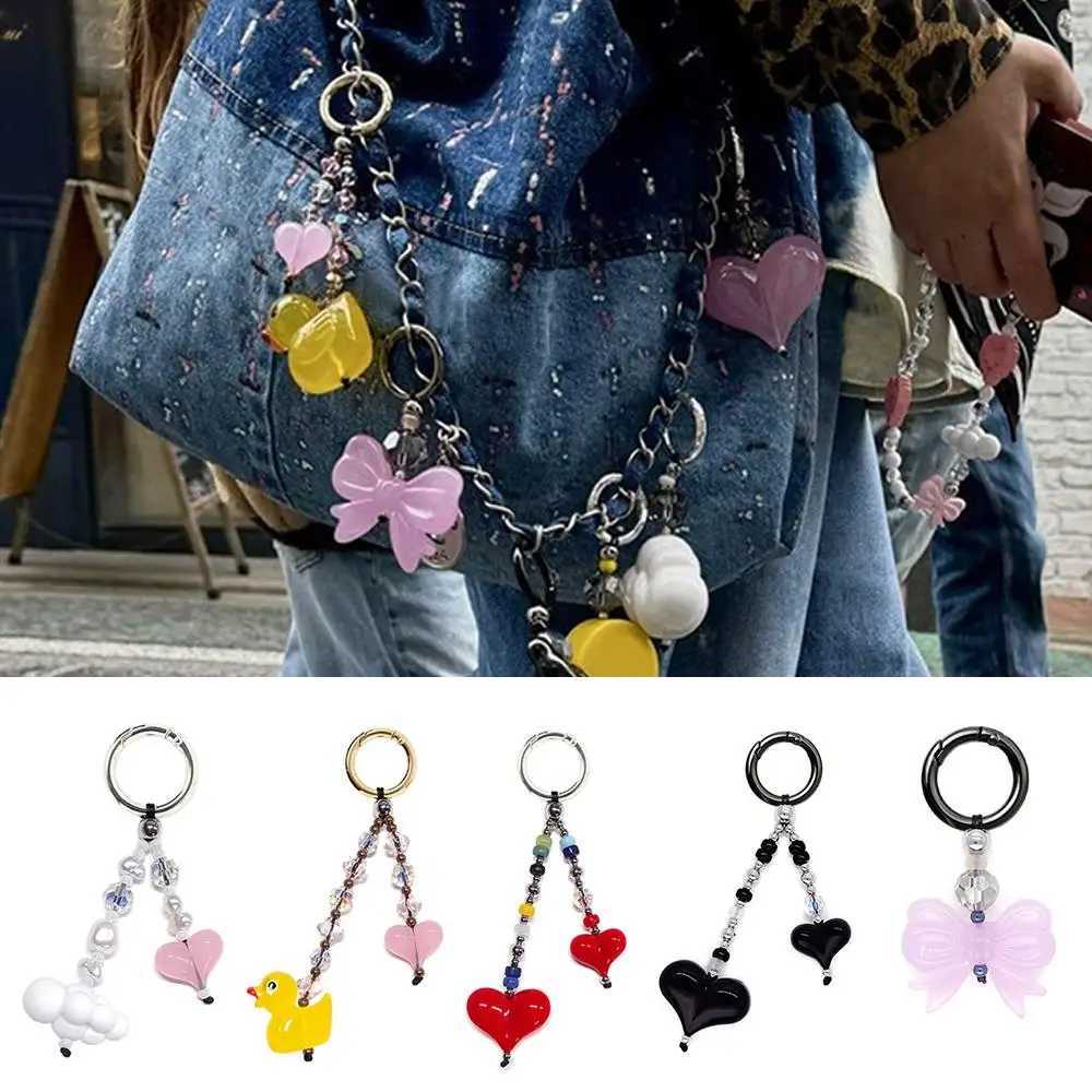 Fashion Bag Charm Bag Hanging Decors Love Bag Amulet Love Bead Chain Decoration Ornaments Trendy Beads Chain For Key Bags 1PC XJ250607