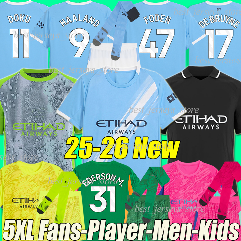 5XL 24/2025/26 HAALAND 3rd soccer jerseys REIJNDERS FODEN MARMOUSH DOKU McATEE KOVACIC GVARDIOL DE BRUYNE MATHEUS N. MAN CITY BERNARDO football shirt men kids kits sock