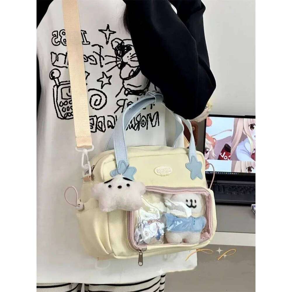 Xiuya Japanese JK Handbags For Women Cute Sweet Shoulder Fashion White Lolita Ita Kawaii Versatile Collegiate Style Bag