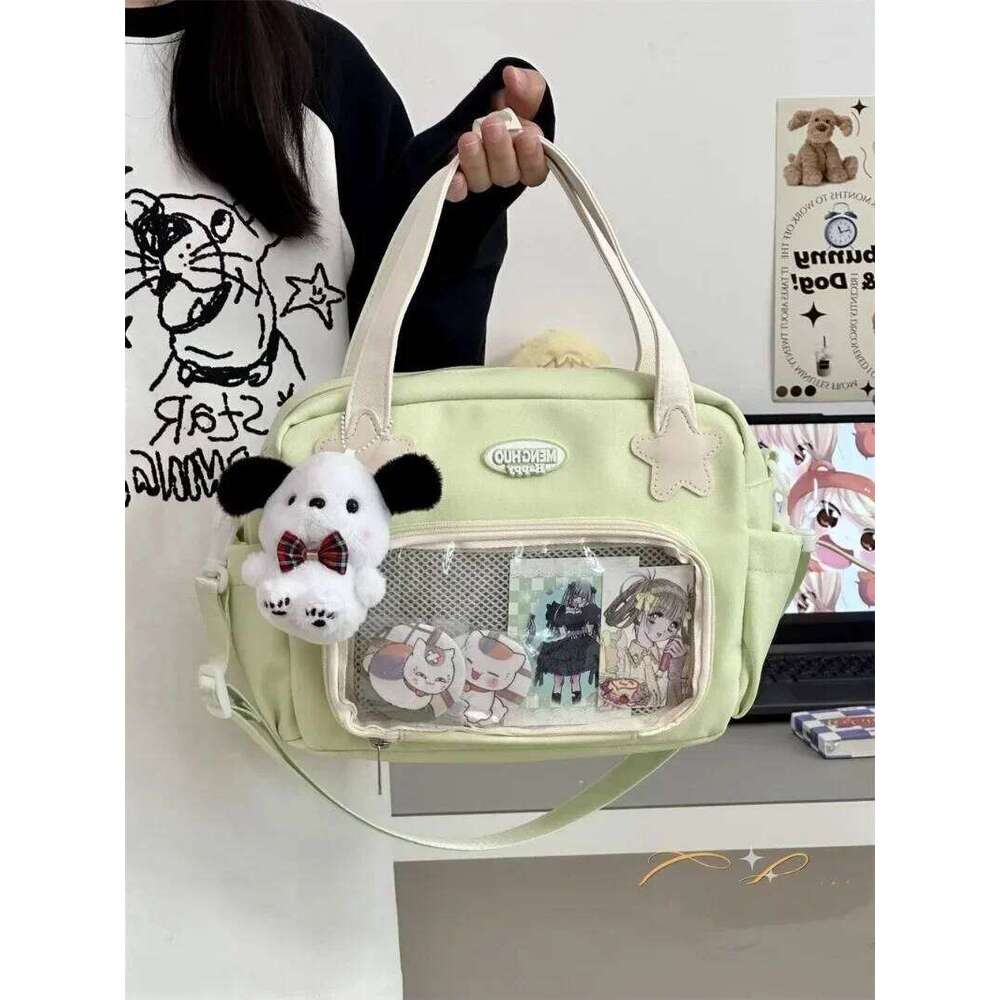 Xiuya Japanese JK Handbags For Women Cute Sweet Shoulder Fashion White Lolita Ita Kawaii Versatile Collegiate Style Bag