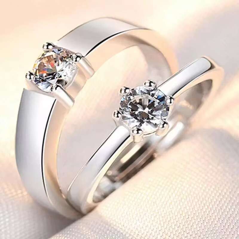 Casual Couple Ring Platinum Opening Adjustable Jewelry Popular Valentines Day Gift for Engagement