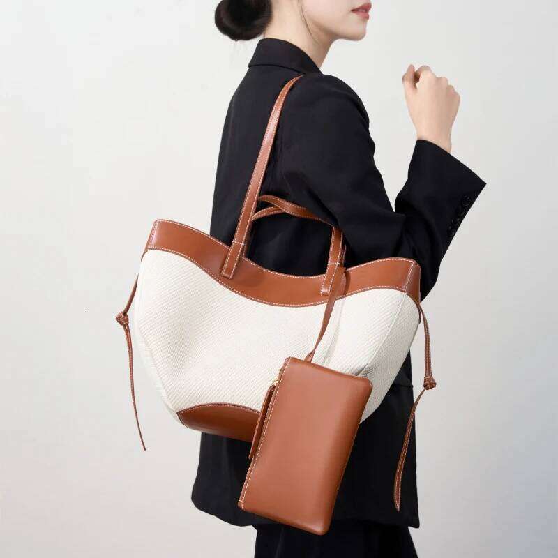 Large Capacity Patchwork Tote Bags for Women Designer Handbags Purses Leisure Fashion Underarm Shoulder Bag