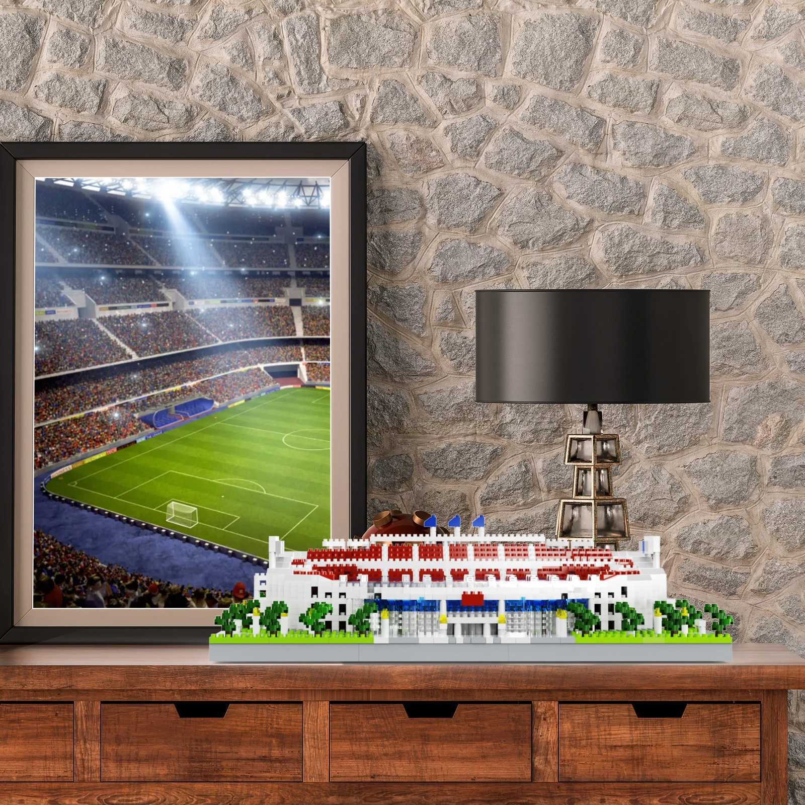 Barcelona Soccer Stadium Micro Blocks Building Sets Mini Bricks Architecture Building Block Toys for Adults Football Field Gift Z250607