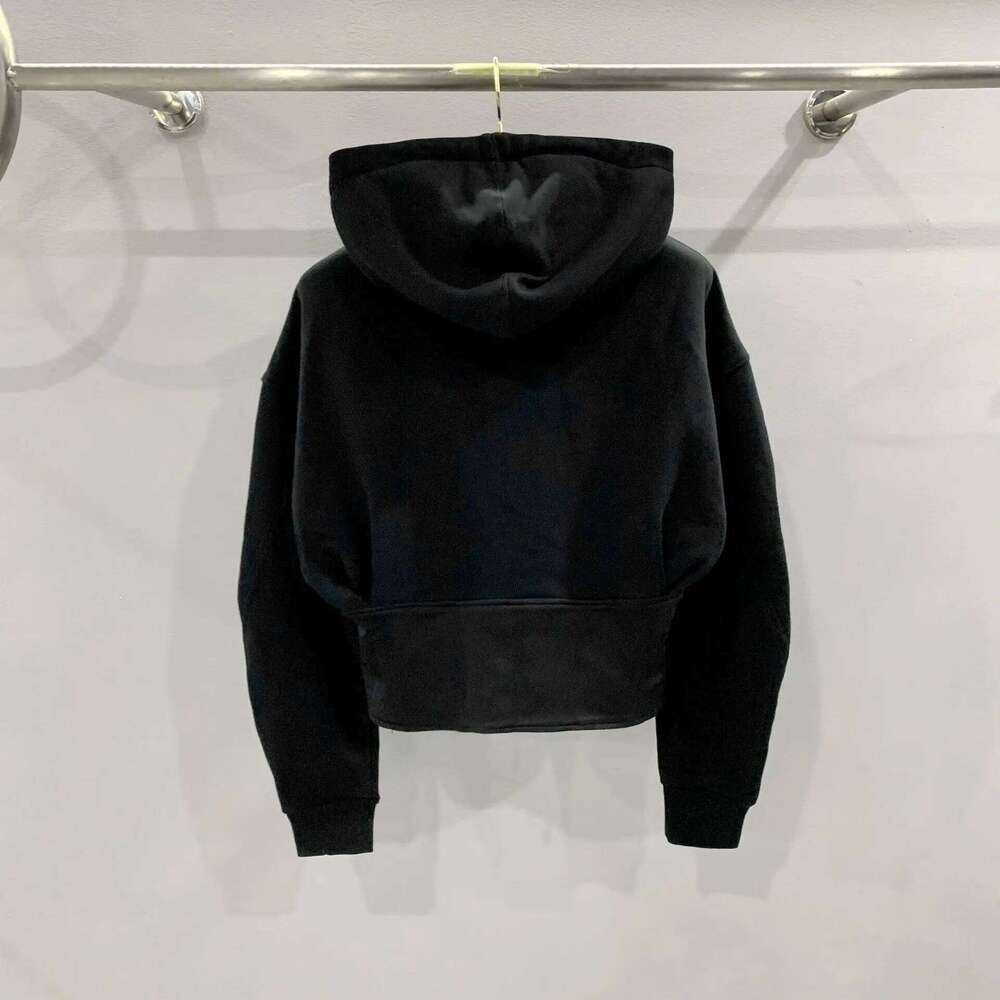 RO High Street Cotton Women's Dark Personality Waist Slimming Hooded Short Hoodie Jacket Zipper Knit Hoodies Sweatshirts