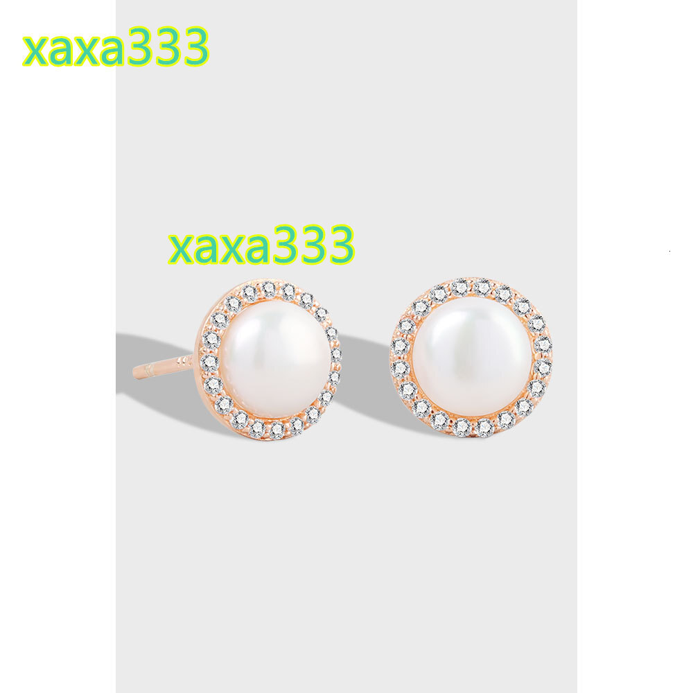 925 silver earrings for women; 18K rose gold inlaid fashion jewelry; moissanite charming pearl earrings; slightly earrings; mother' day gift 202