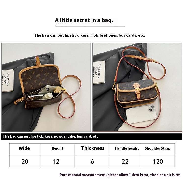 Crossbody Light Luxury Small Square Casual High-end Printed Shoulder Versatile Trendy Fashion Bag for Women